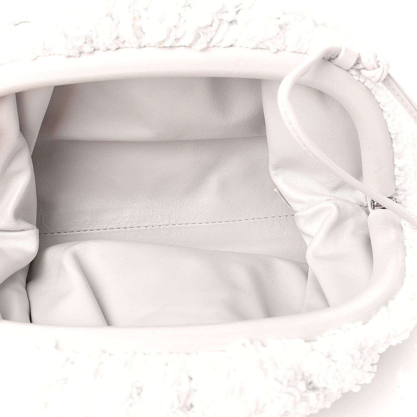 Boucle Curly Raffia The Mini Pouch White Chalk