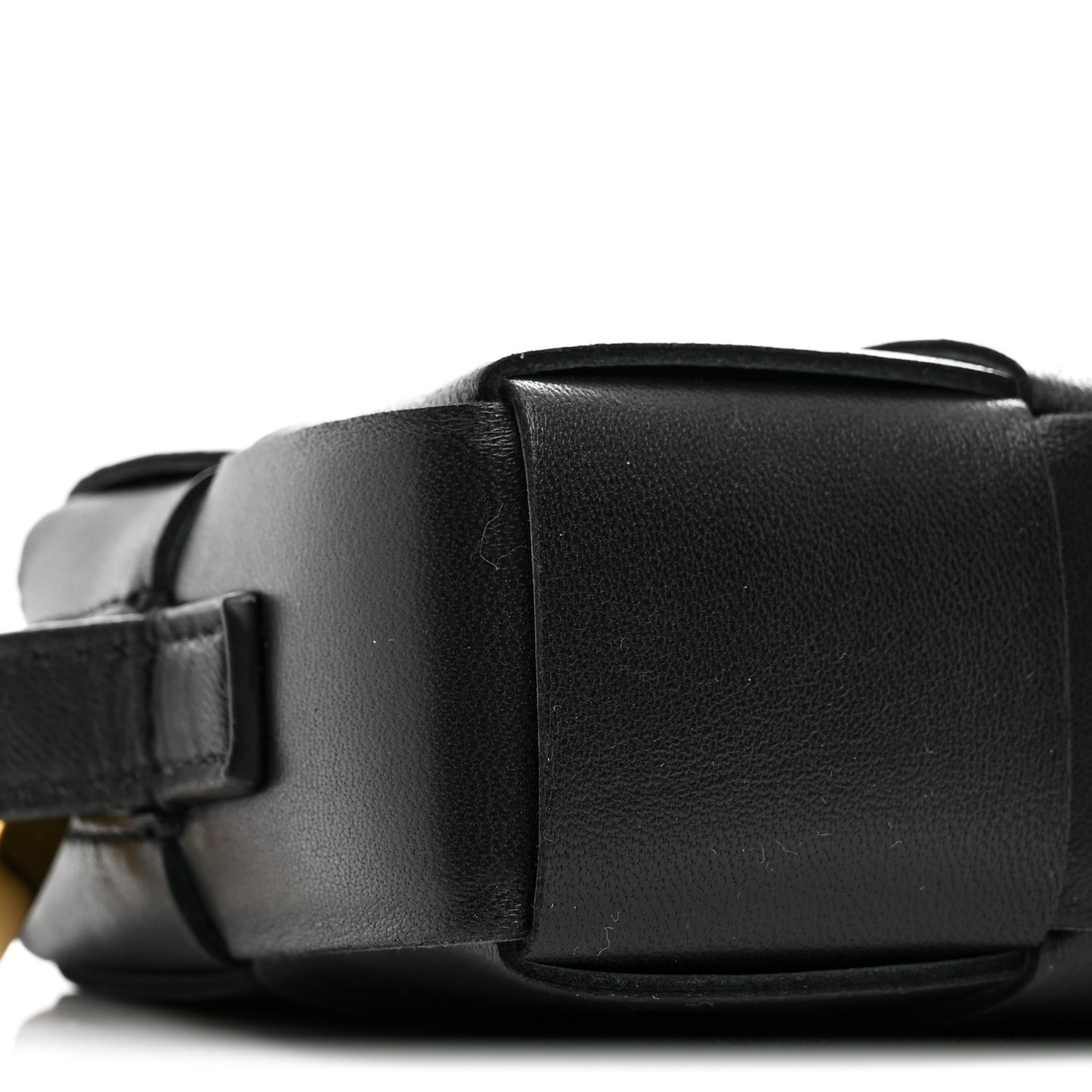Lambskin Maxi Intreccio Cassette Phone Pouch Crossbody Bag Black