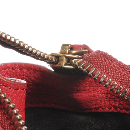 Celine Drummed Calfskin Mini Luggage Bag Red 9 of 9