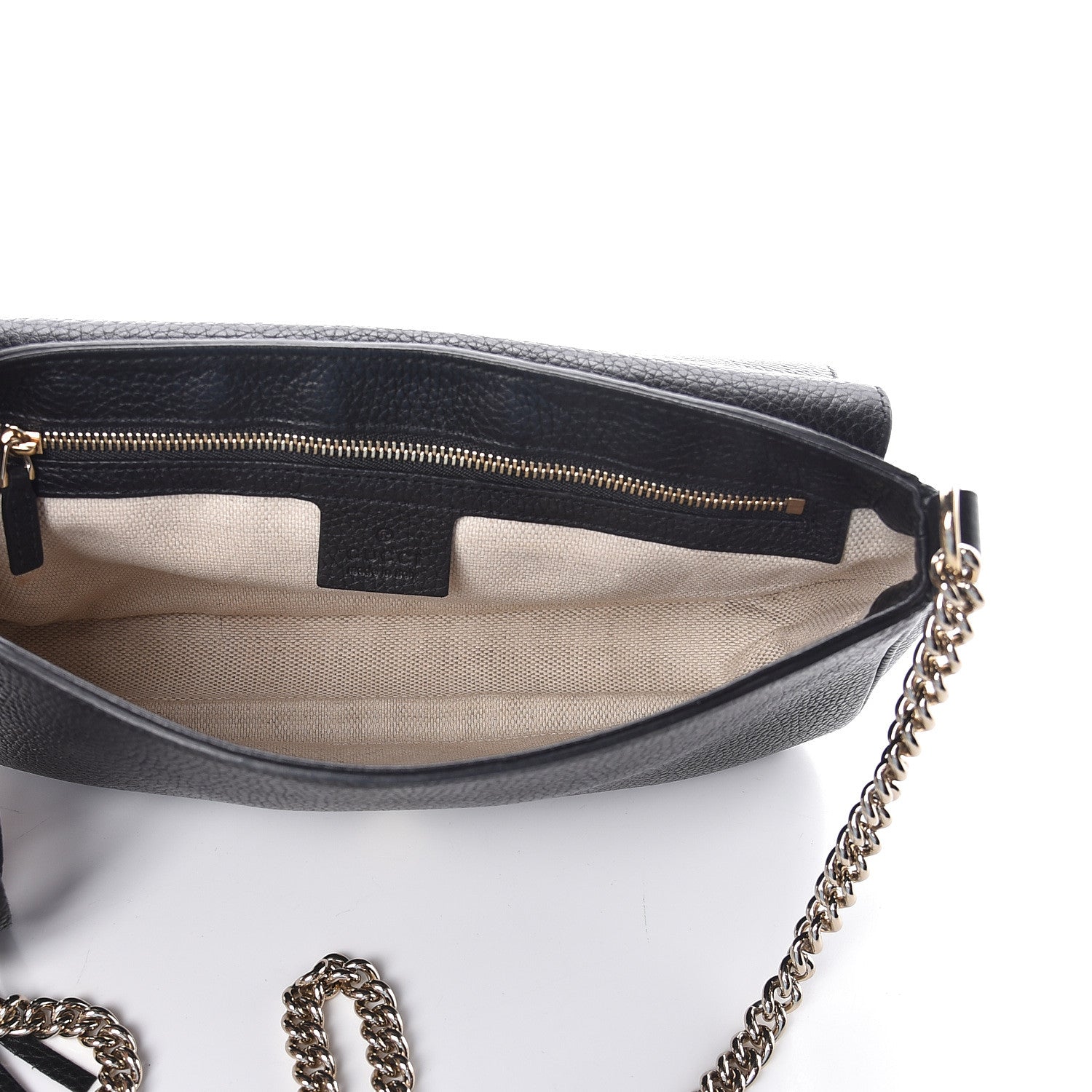 Gucci Pebbled Calfskin Medium Soho Flap Crossbody Black 5 of 8