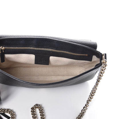 Gucci Pebbled Calfskin Medium Soho Flap Crossbody Black 5 of 8