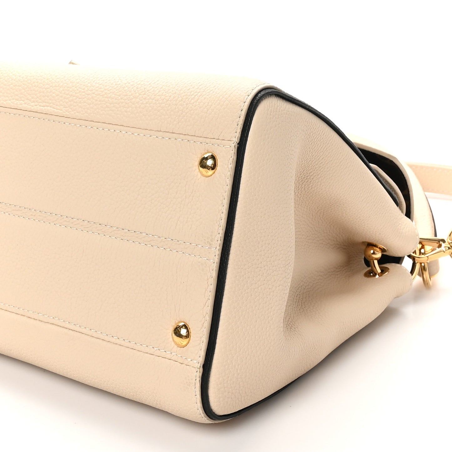 Grained Calfskin Monogram Double V Creme