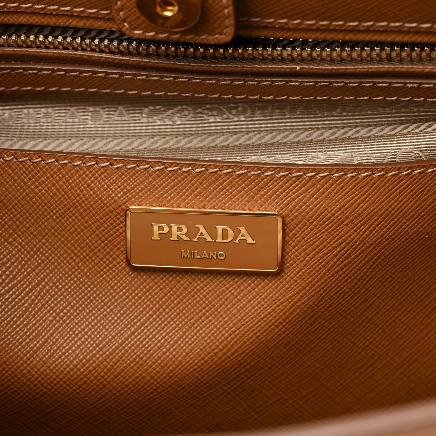 Prada Saffiano Lux Medium Tote Caramel 6 of 9