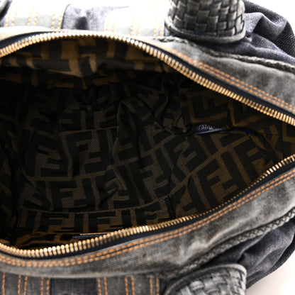 Fendi Denim Spalmati Woven Spy Bowler Blue 5 of 10