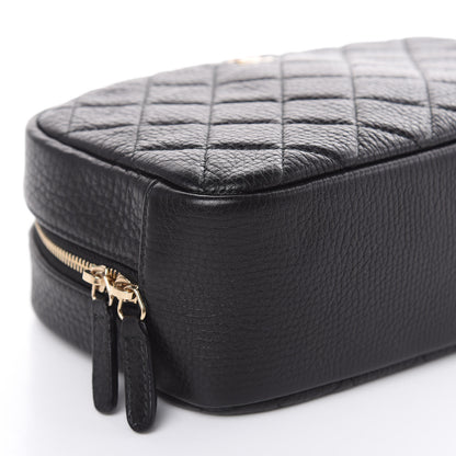 Chanel Grained Calfskin Quilted Medium Curvy Pouch Cosmetic Case Black 8 of 9