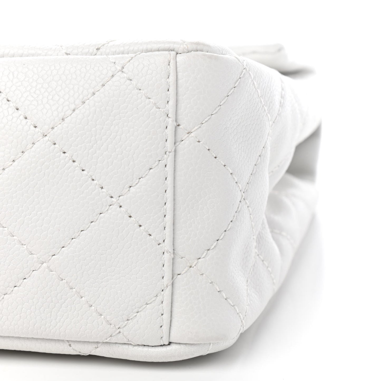 Caviar Quilted Maxi Single Flap White