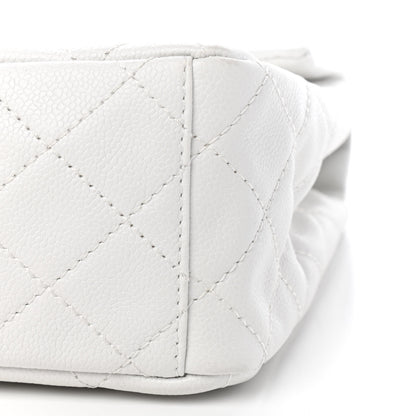 Chanel Caviar Quilted Maxi Single Flap White 8 of 8