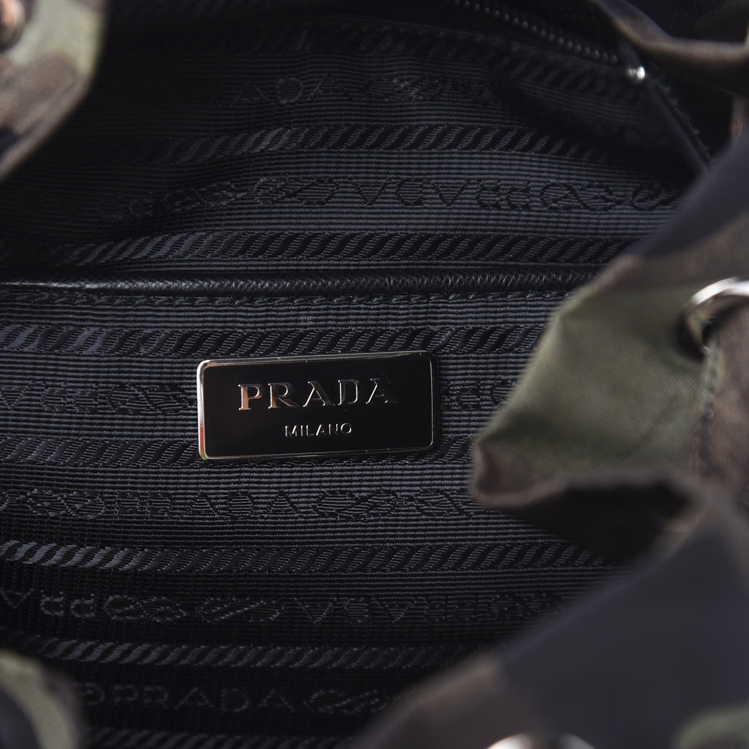 Prada Tessuto Nylon Camouflage Print Cinch Backpack Mimetico 5 of 8