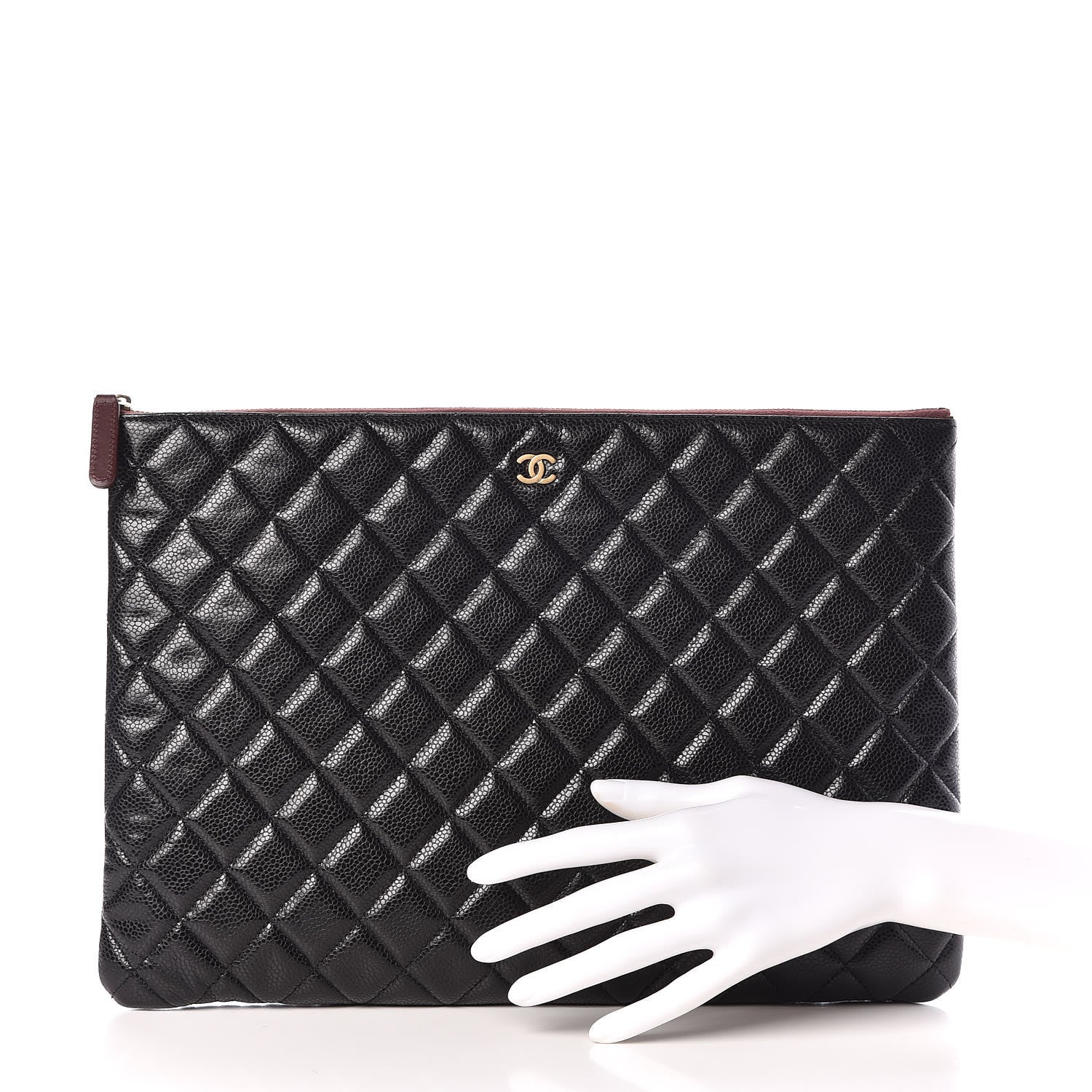 Chanel Caviar Quilted Large Cosmetic Case Black 3 of 11