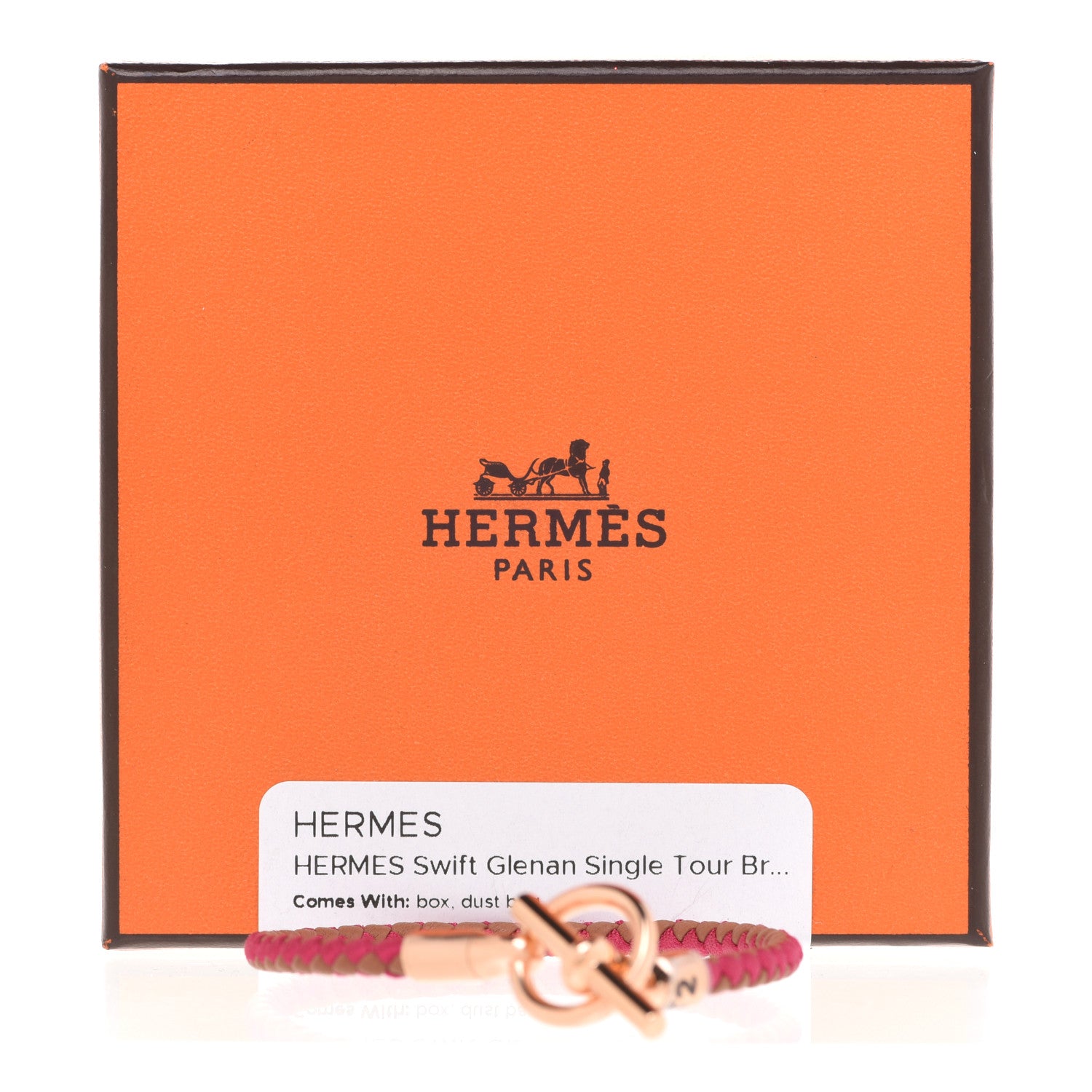 Hermes Swift Silk Braided Glenan Single Tour Bracelet T2 Gold Rose Indien 6 of 6