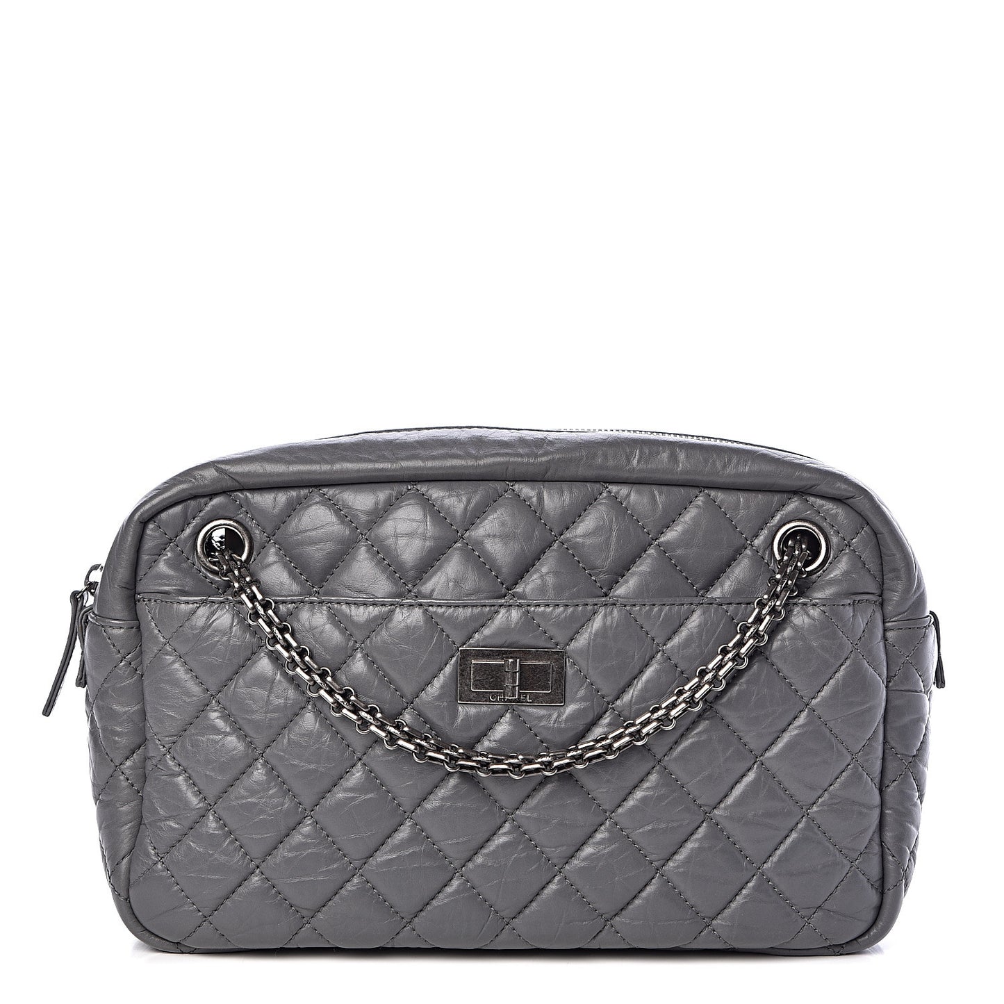 Aged Calfskin Medium Reissue Camera Case Grey