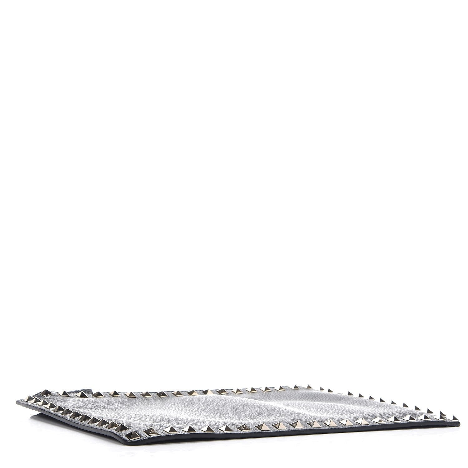 Valentino Garavani Pebbled Calfskin Large Rockstud Zip Pouch Black 4 of 8