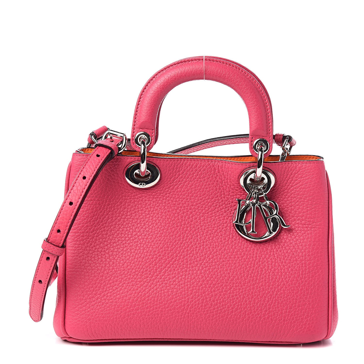 Christian Dior Bullcalf Small Diorissimo Tote Pink Red 1 of 12