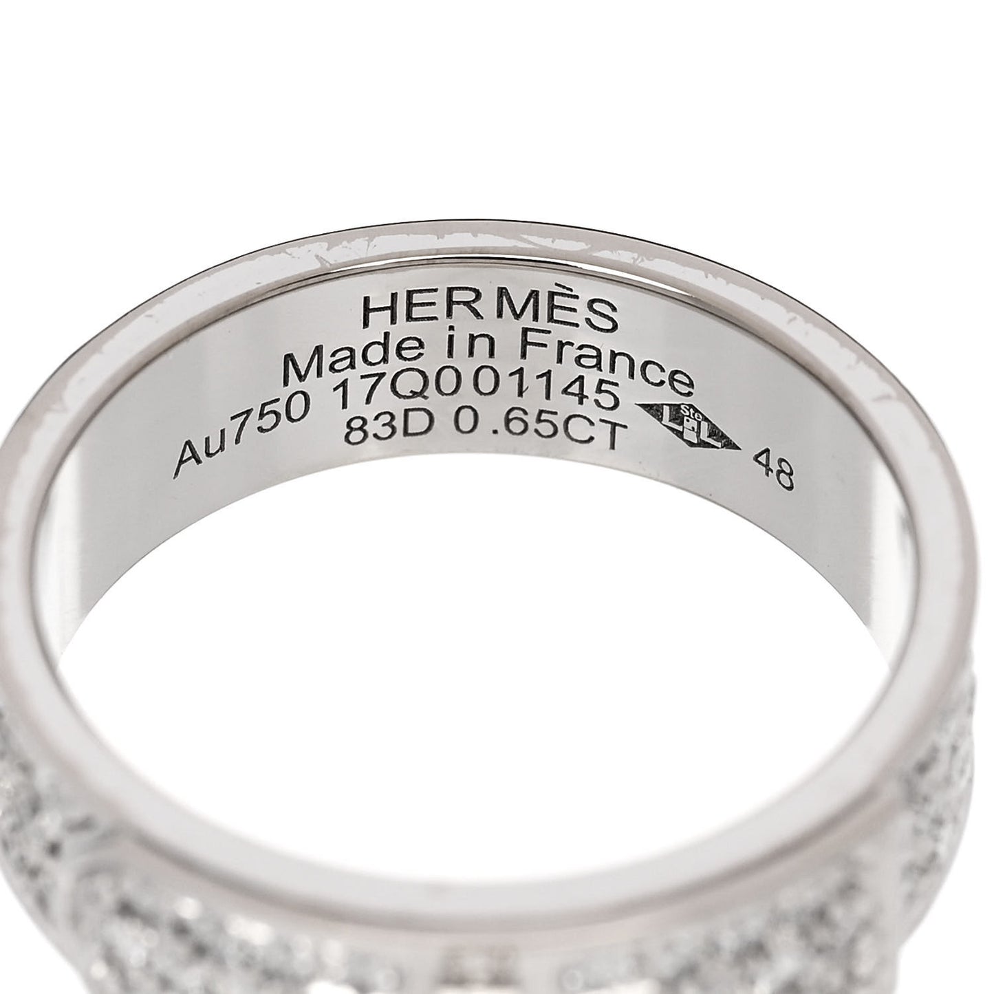 18K White Gold Diamond Pave Kelly Ring 48 4.5