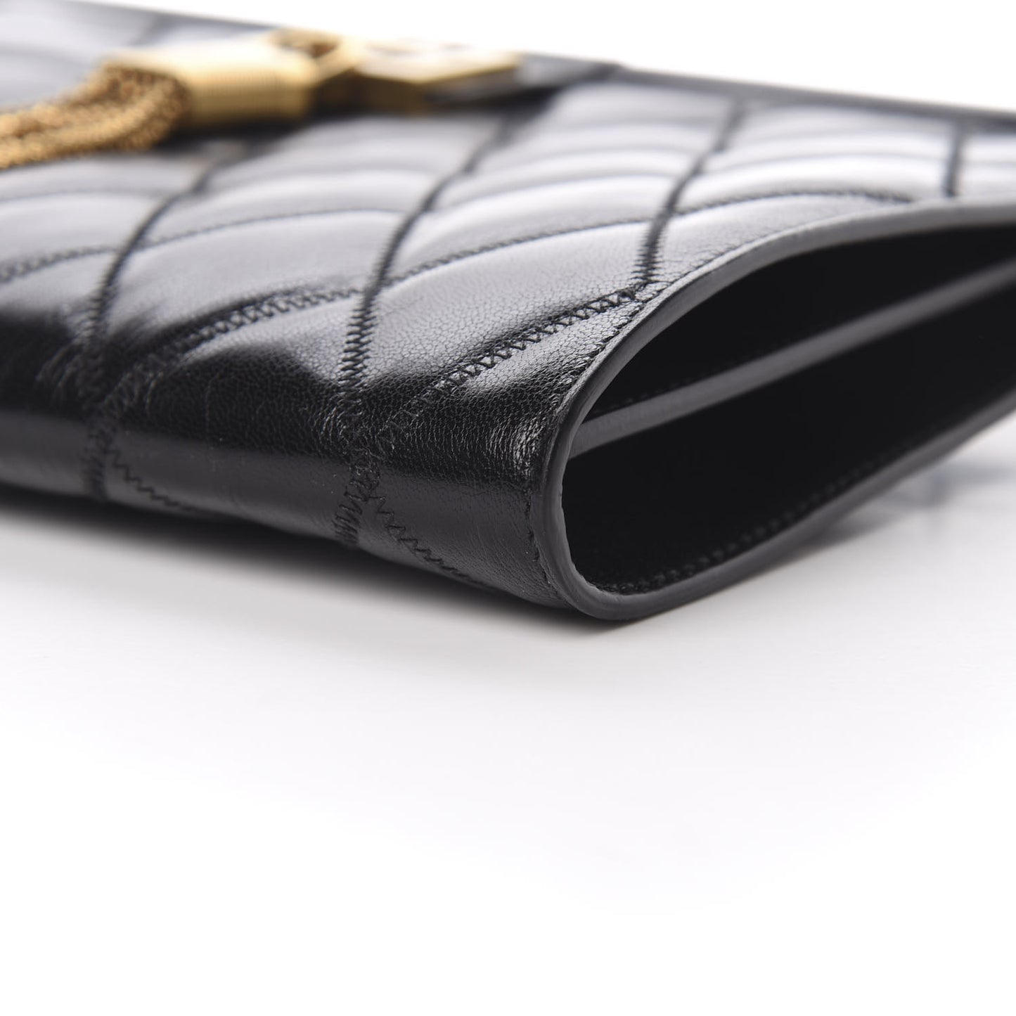 Goatskin Quilted Medium Gem Bag Black