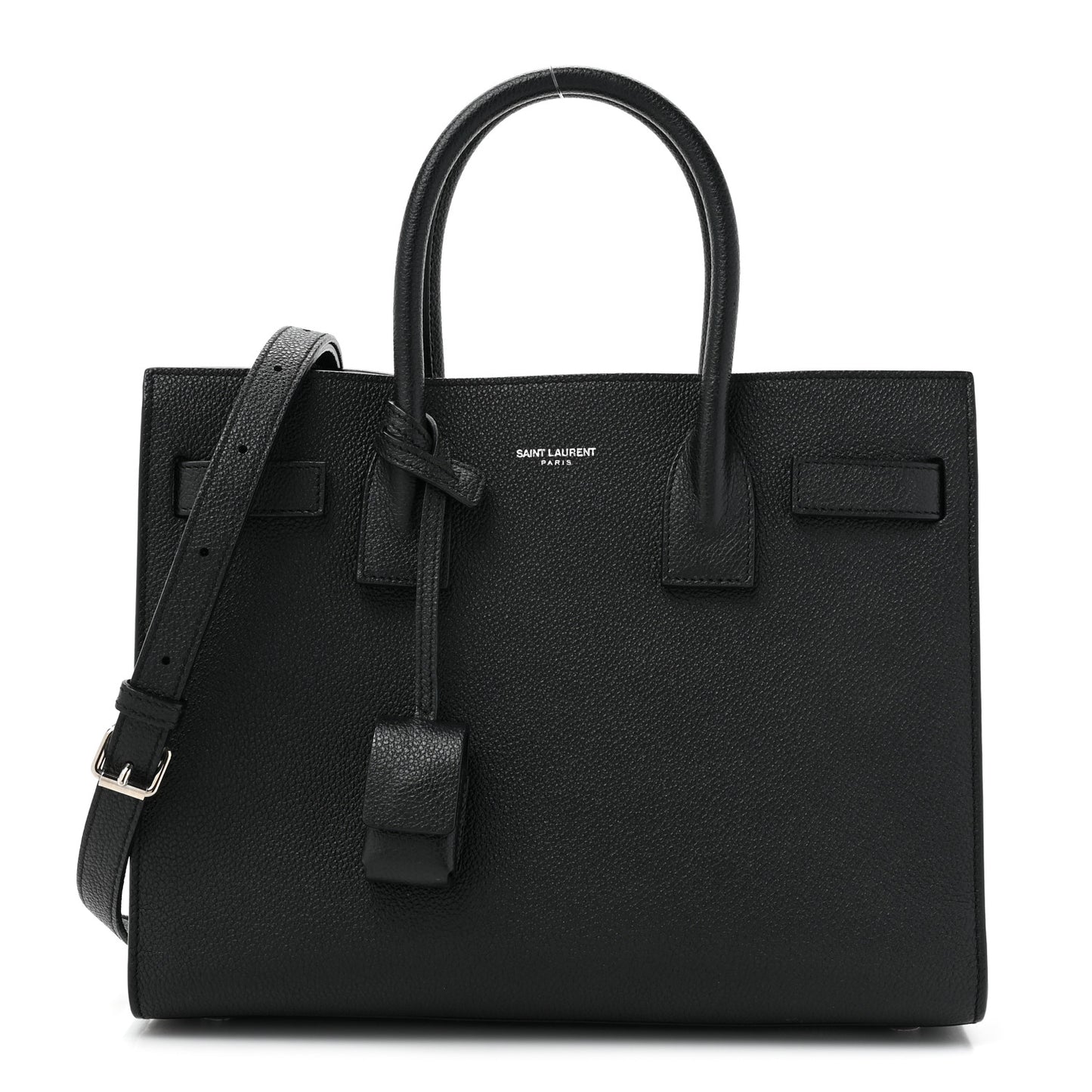 SAINT LAURENT Grained Calfskin Baby Sac De Jour Black