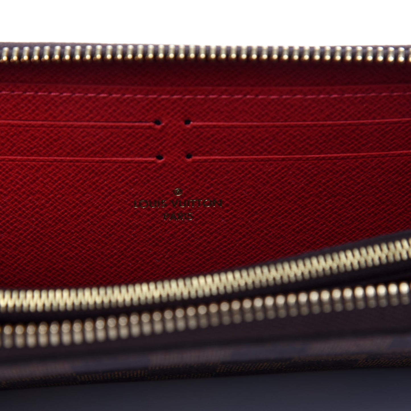 Damier Ebene Clemence Wallet Cherry