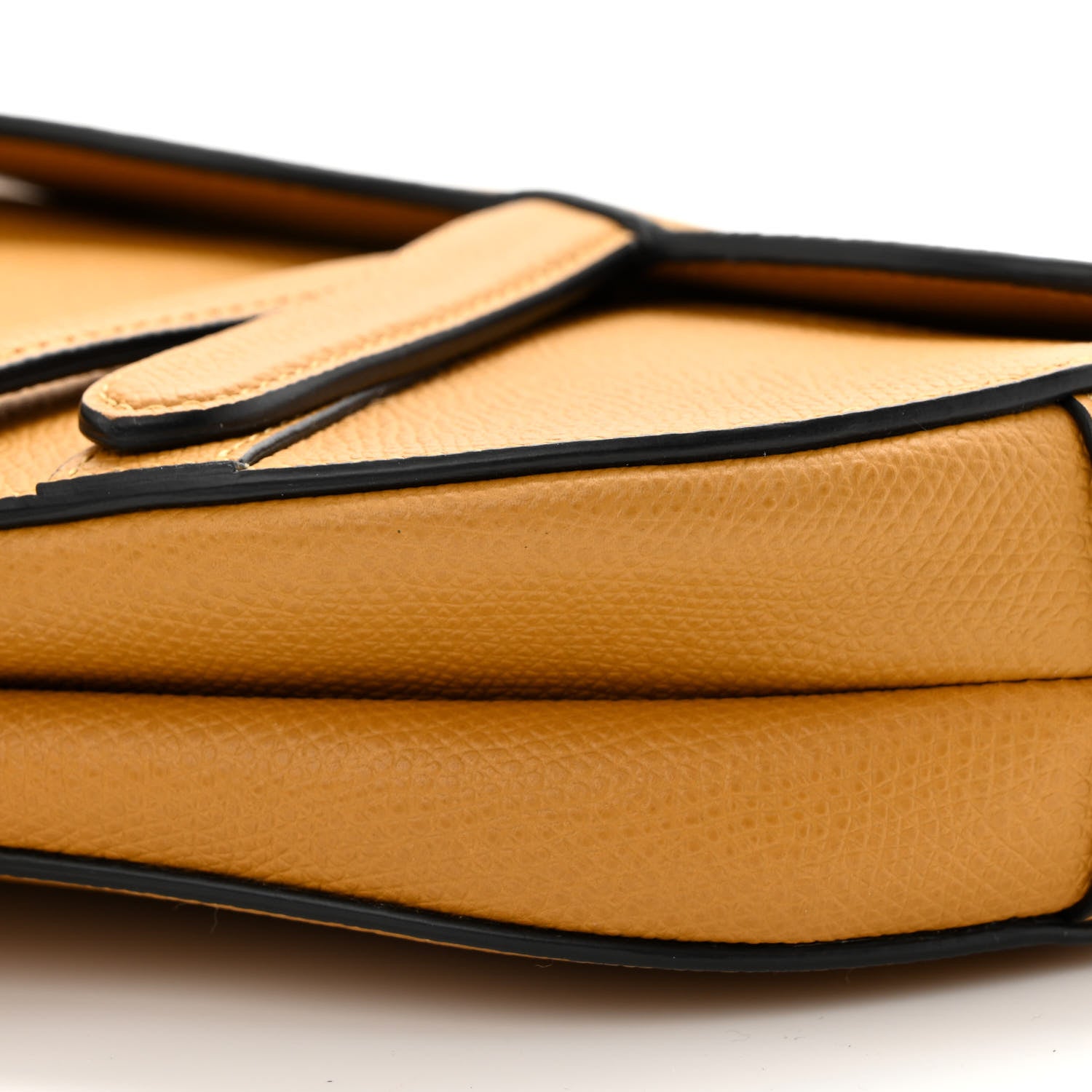 Christian Dior Grained Calfskin Mini Saddle Bag Dark Yellow 10 of 10