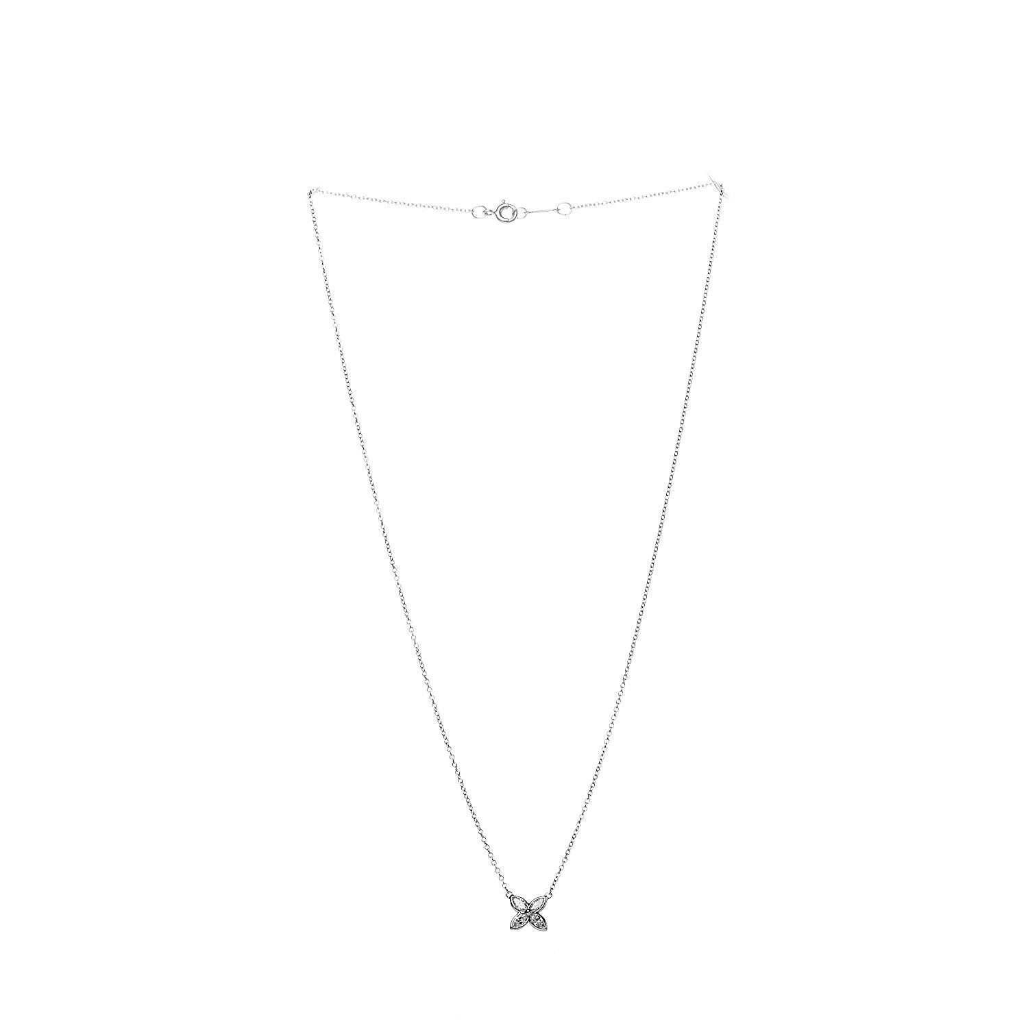 Tiffany Platinum Diamond Small Bezel Set Victoria Necklace 2 of 5