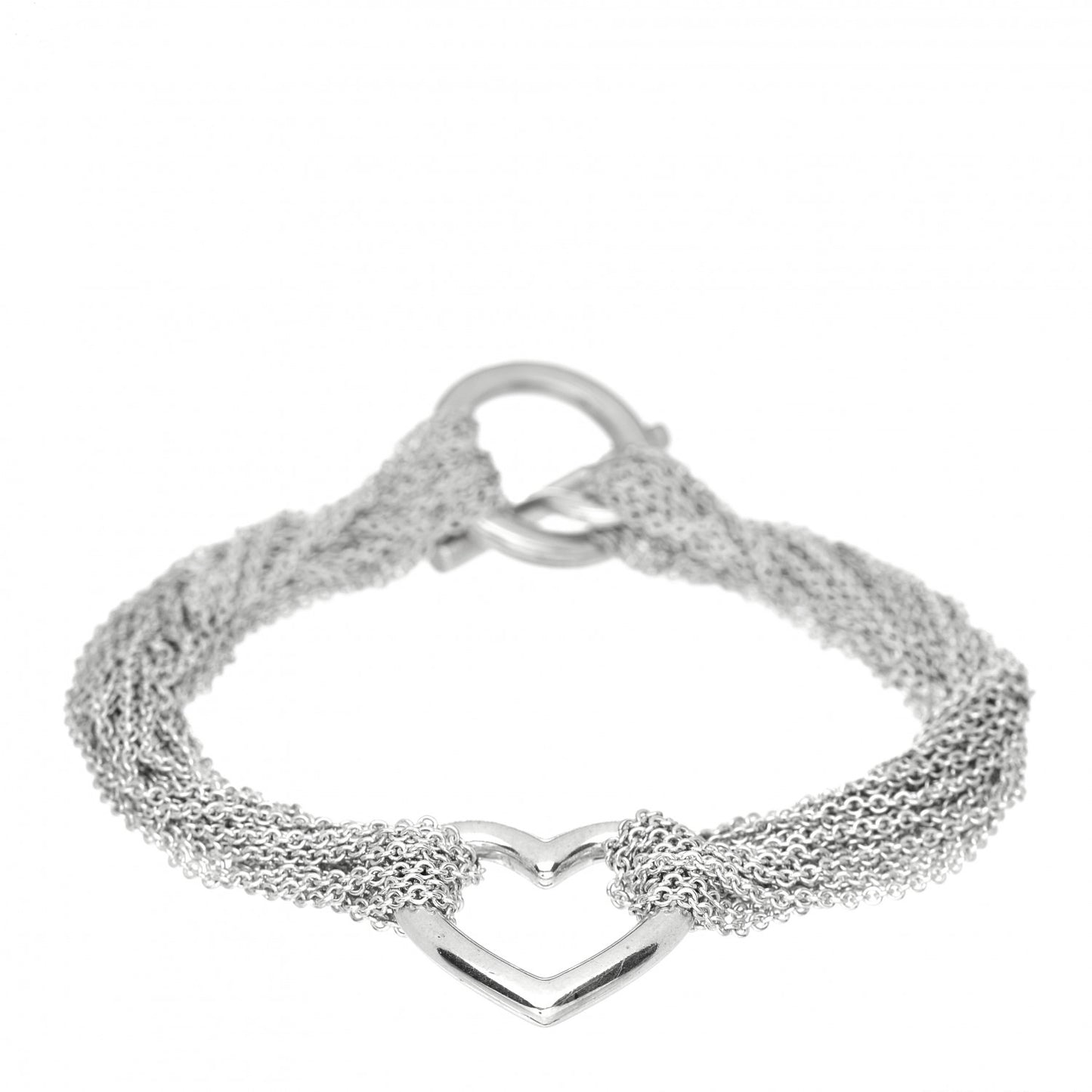 Sterling Silver Heart Mesh Bracelet