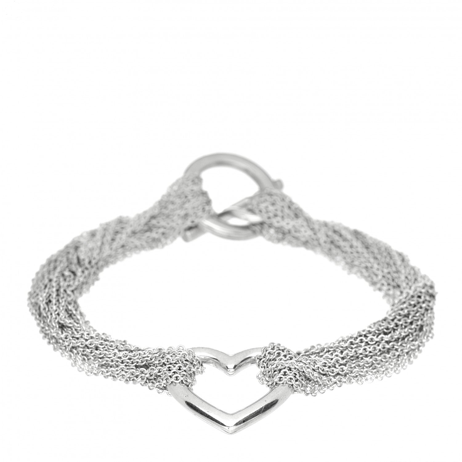 Tiffany Sterling Silver Heart Mesh Bracelet 1 of 4