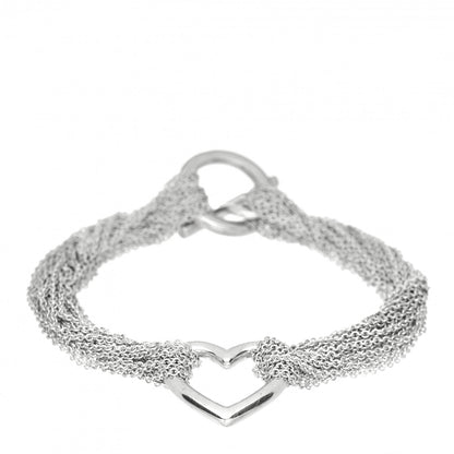 Tiffany Sterling Silver Heart Mesh Bracelet 1 of 4