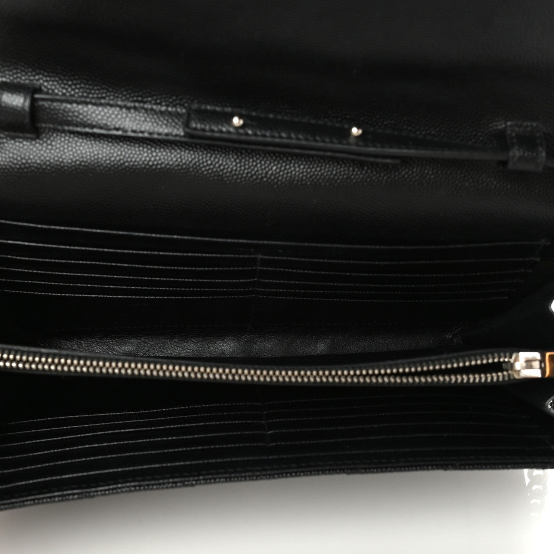 Grain De Poudre Matelasse Chevron Monogram Chain Wallet Black