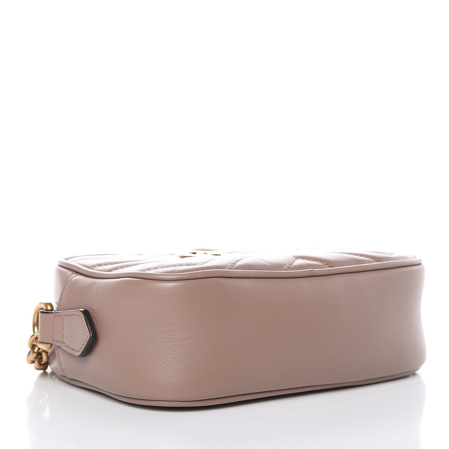 Calfskin Matelasse Mini GG Marmont Chain Shoulder Bag Nude