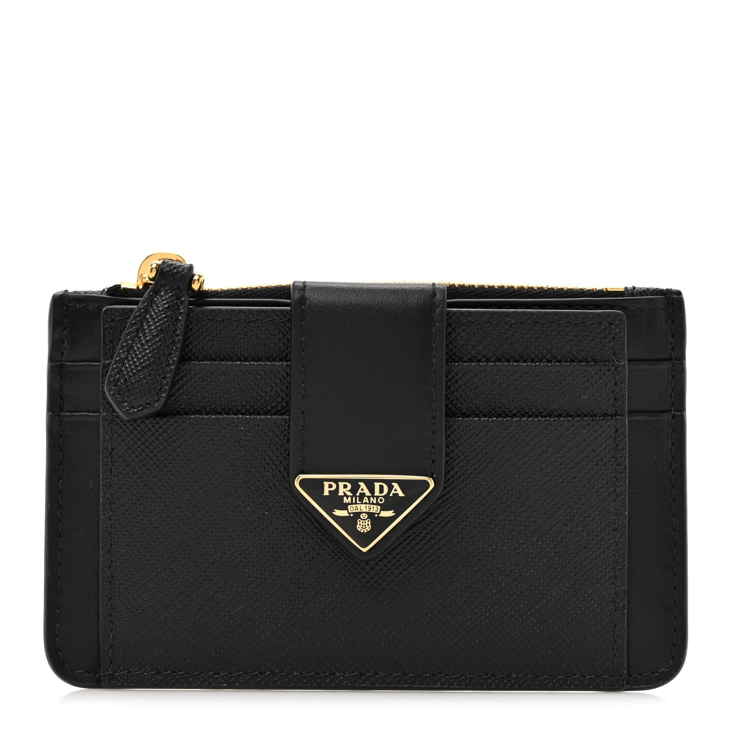 Saffiano Metal Coin Case Card Holder Black