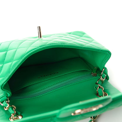 Chanel Lambskin Quilted Mini Rectangular Flap Green 4 of 10