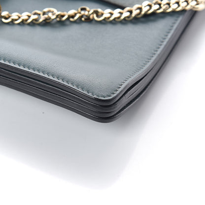 Chloe Suede Calfskin Medium Faye Shoulder Bag Cloudy Blue 9 of 9