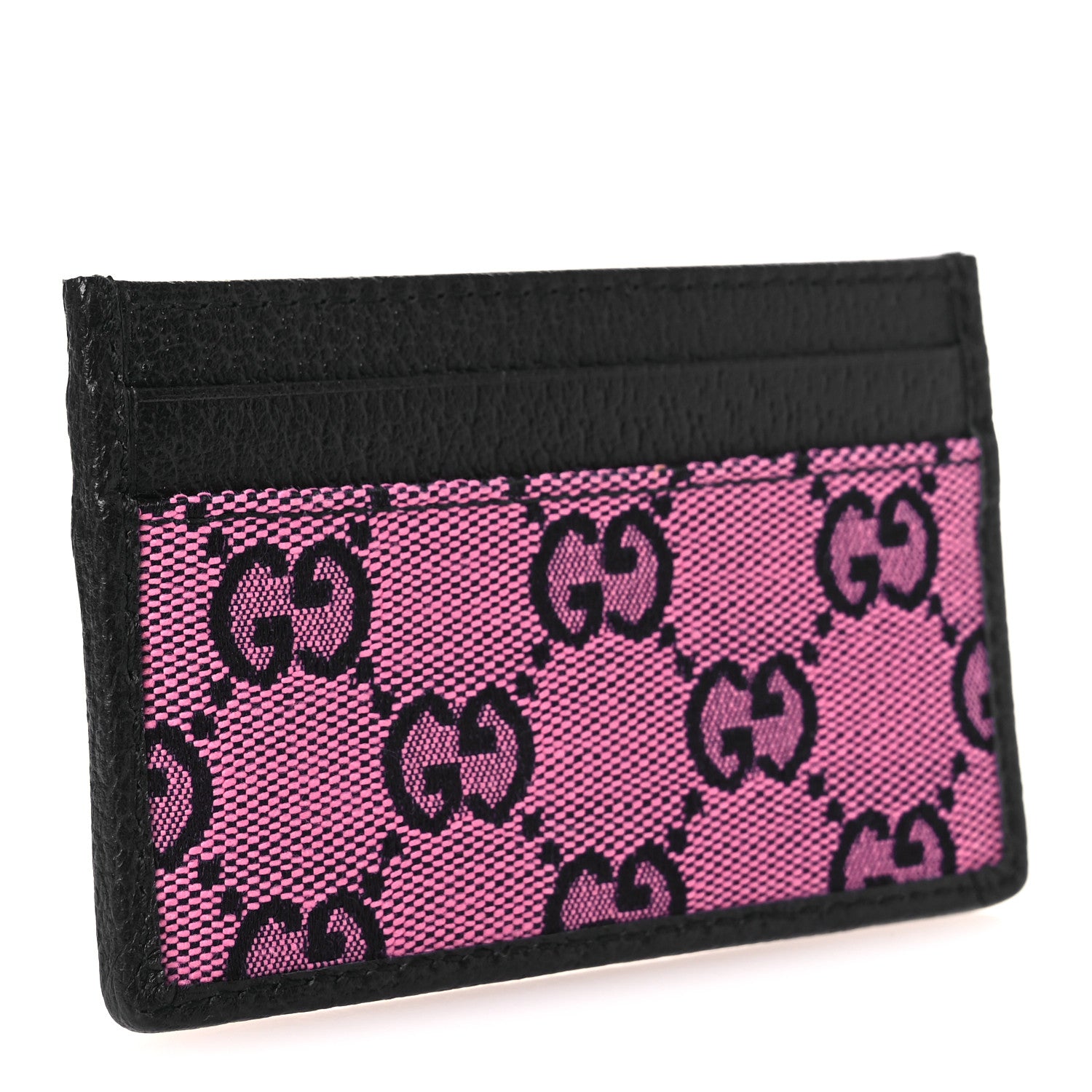 Gucci Monogram Multicolor Retro Interlocking G Card Holder Pink
