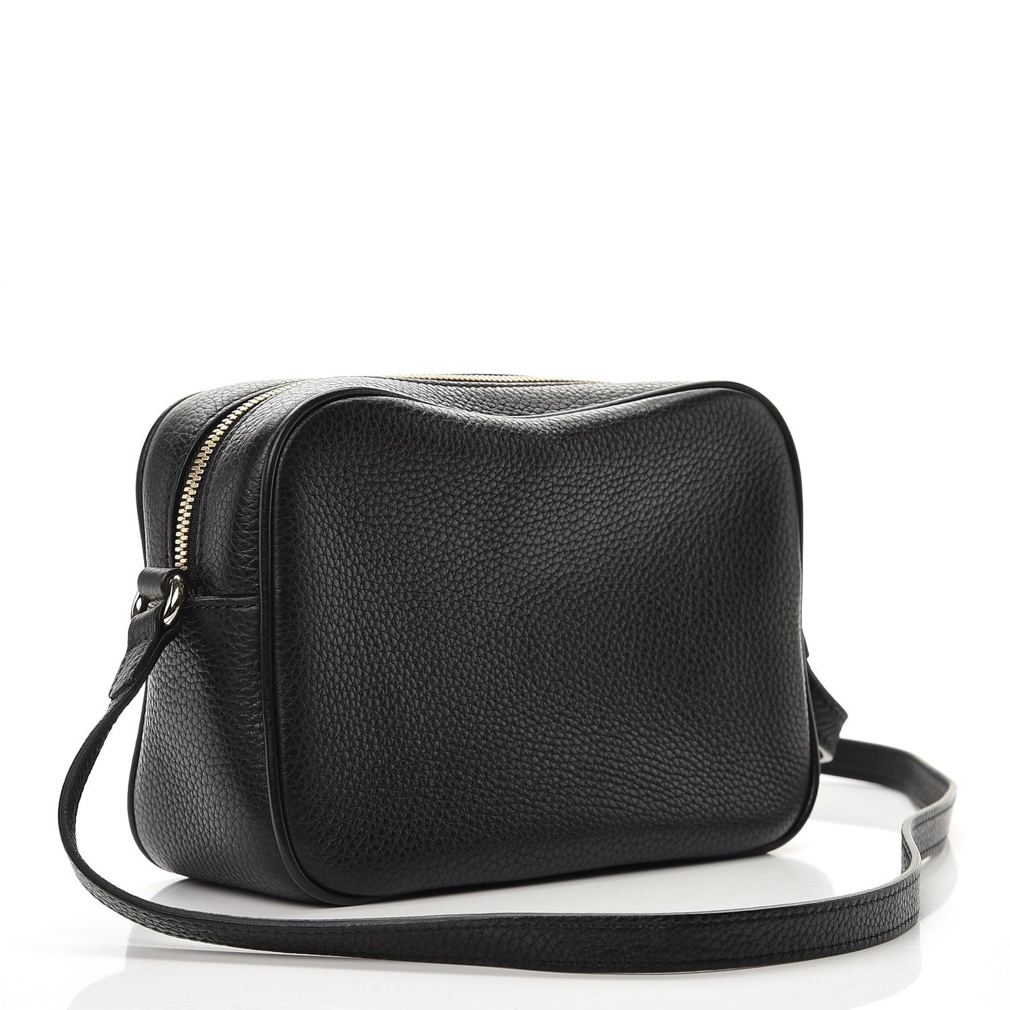 Pebbled Calfskin Small Soho Disco Bag Black