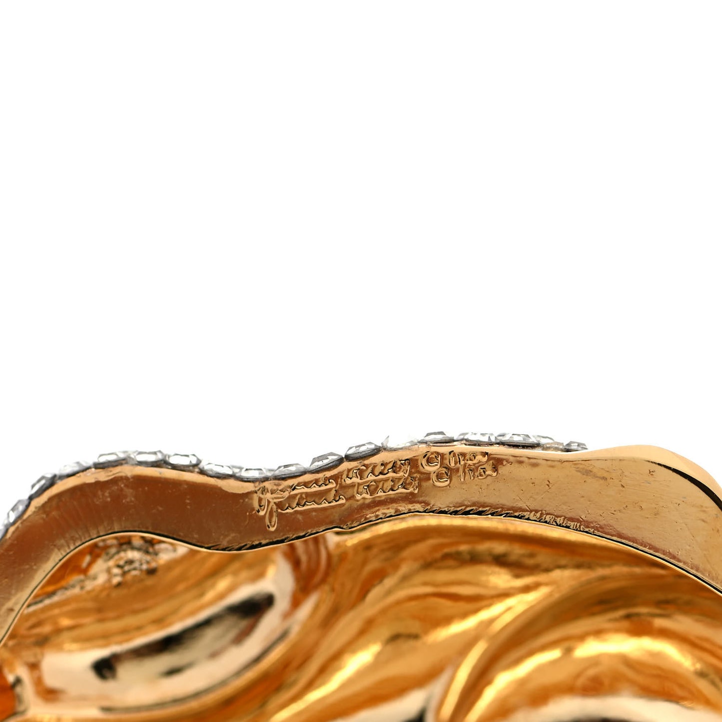 Crystal Rabbit Minaudiere Pill Case Gold