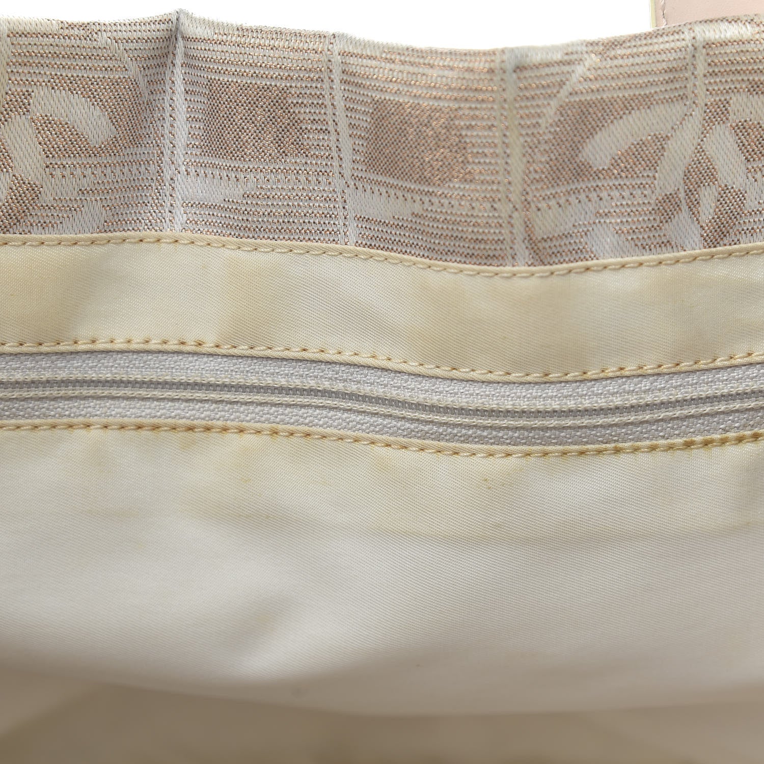 Chanel Metallic Nylon Small Travel Tote Beige 13 of 14