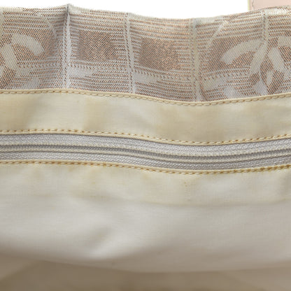 Chanel Metallic Nylon Small Travel Tote Beige 13 of 14