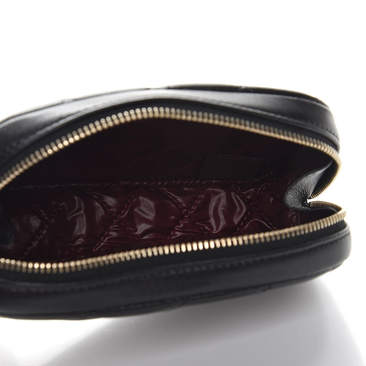 Chanel Lambskin Quilted Small Curvy Pouch Cosmetic Case Black 5 of 8