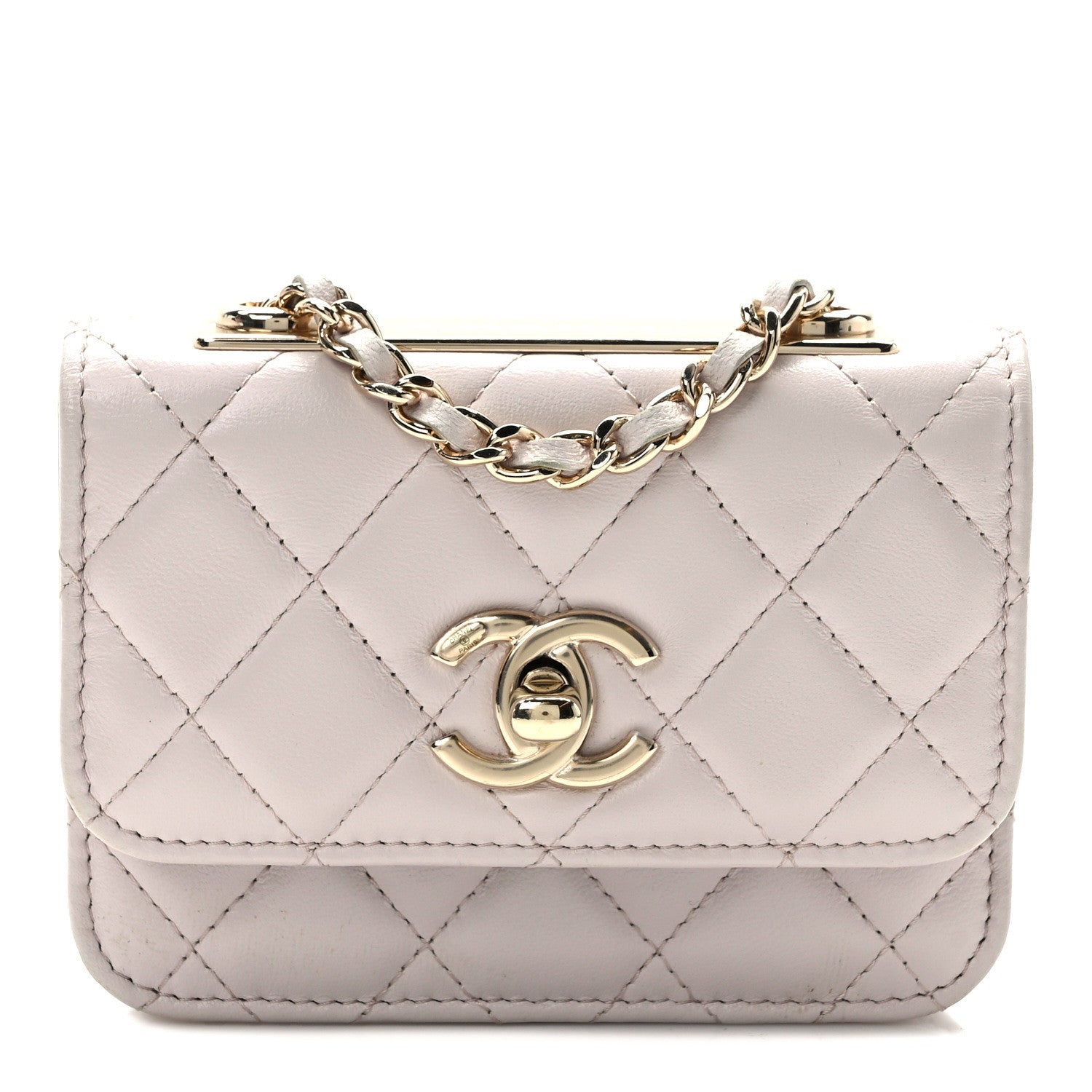 Chanel Lambskin Quilted Trendy CC Card Holder On Chain Light Purple 1 of 11