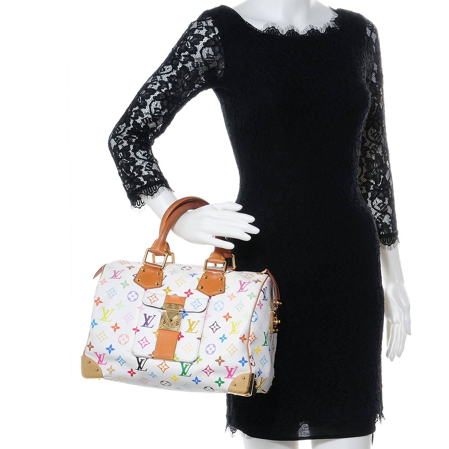 Louis Vuitton Monogram Multicolor Speedy 30 White 2 of 7
