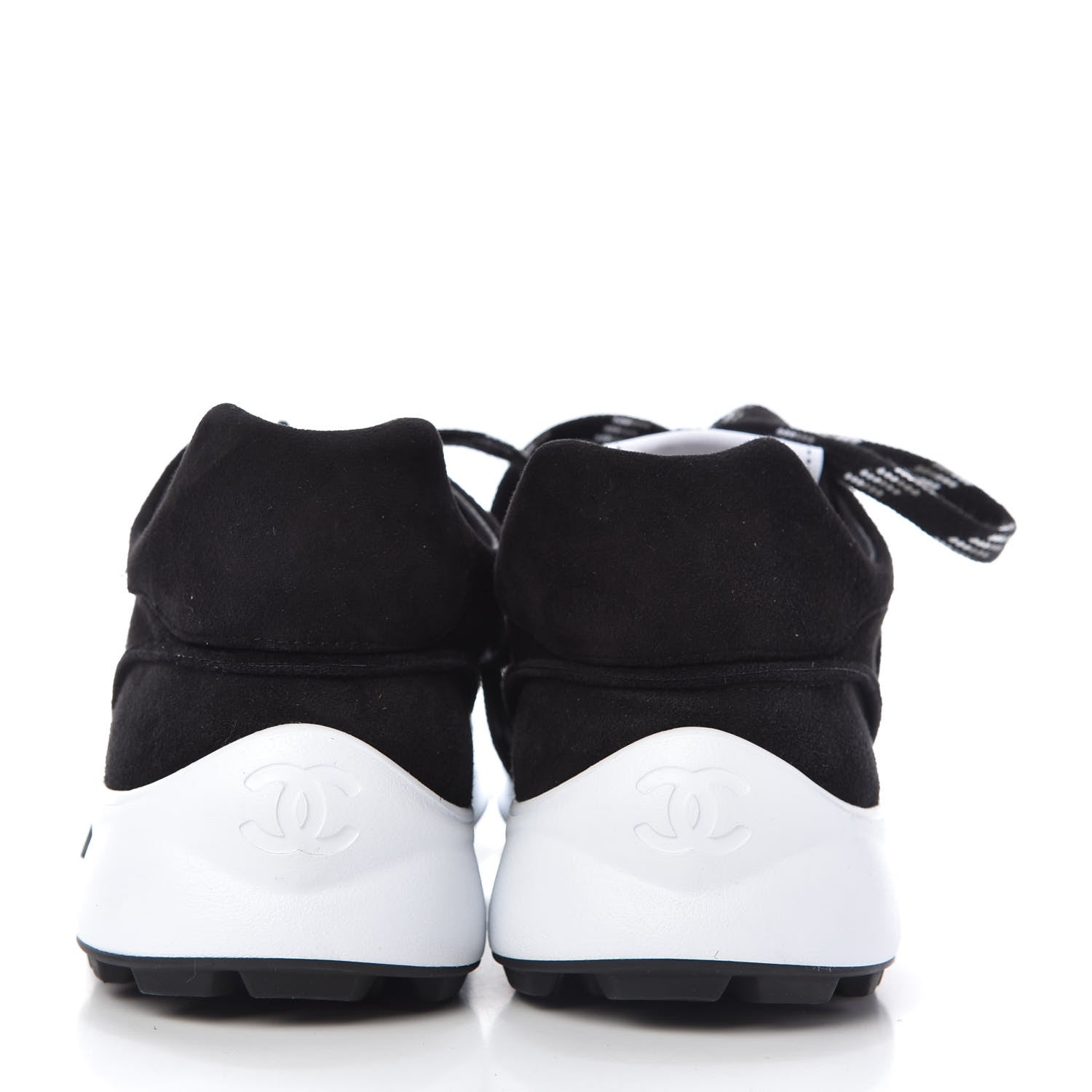 Chanel Suede Goatskin CC Sneakers 36.5 Black 6 of 10