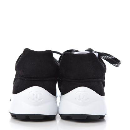 Chanel Suede Goatskin CC Sneakers 36.5 Black 6 of 10