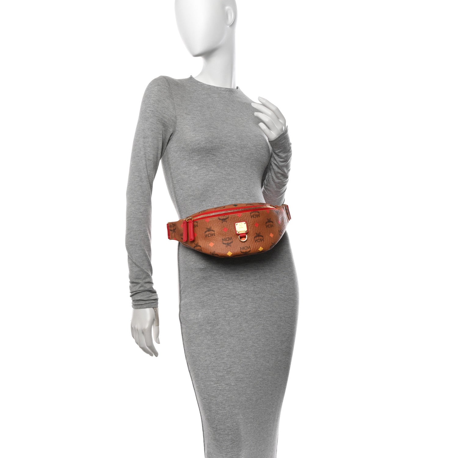 MCM Skyoptic Visetos Small Fursten Belt Bag Diamond Cognac 2 of 10