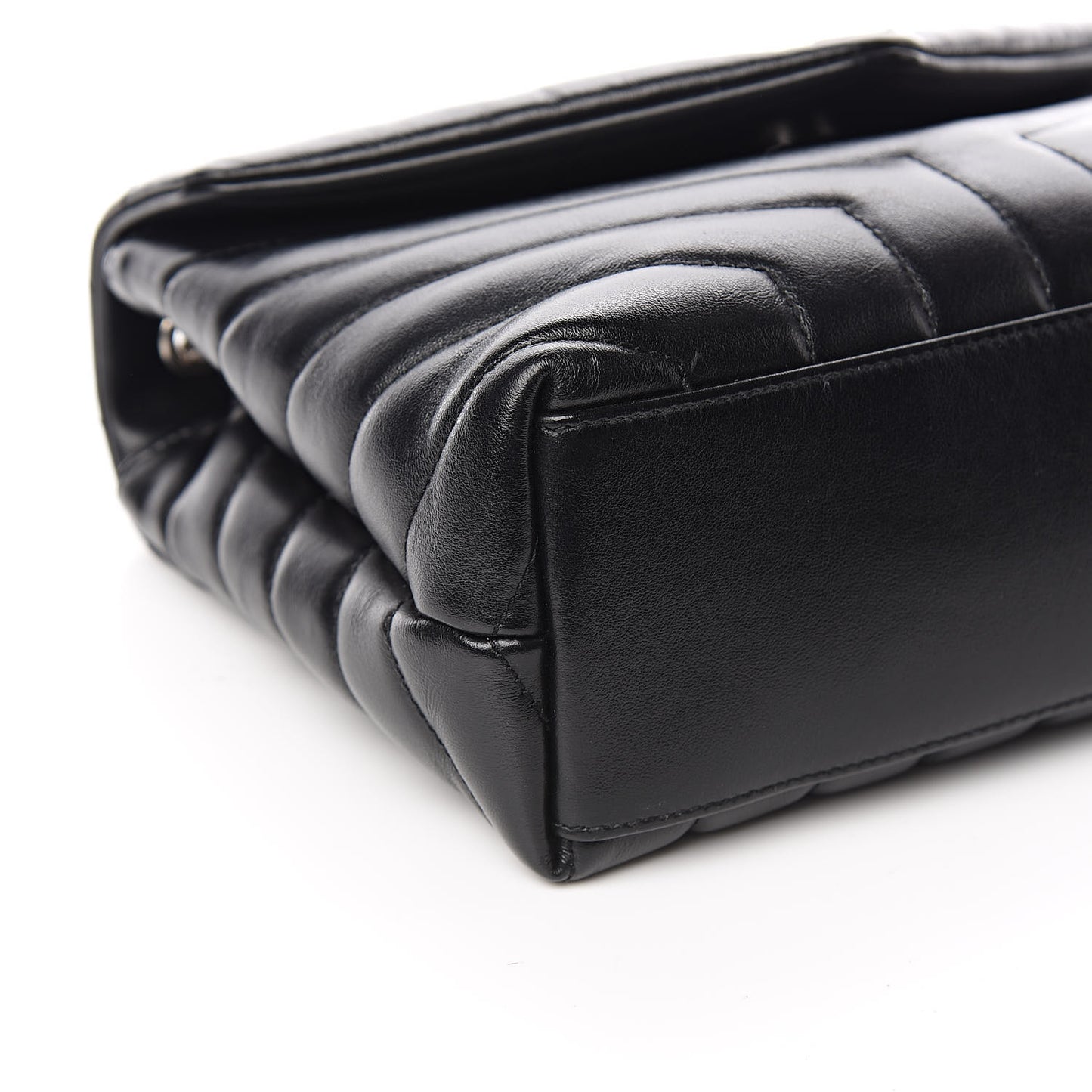 Calfskin Y Quilted Monogram Small Loulou Chain Satchel Black