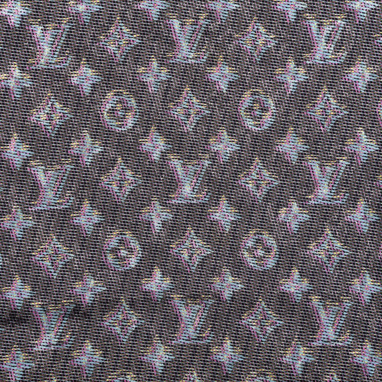 Wool Silk Monogram LV Pop Shawl Blue