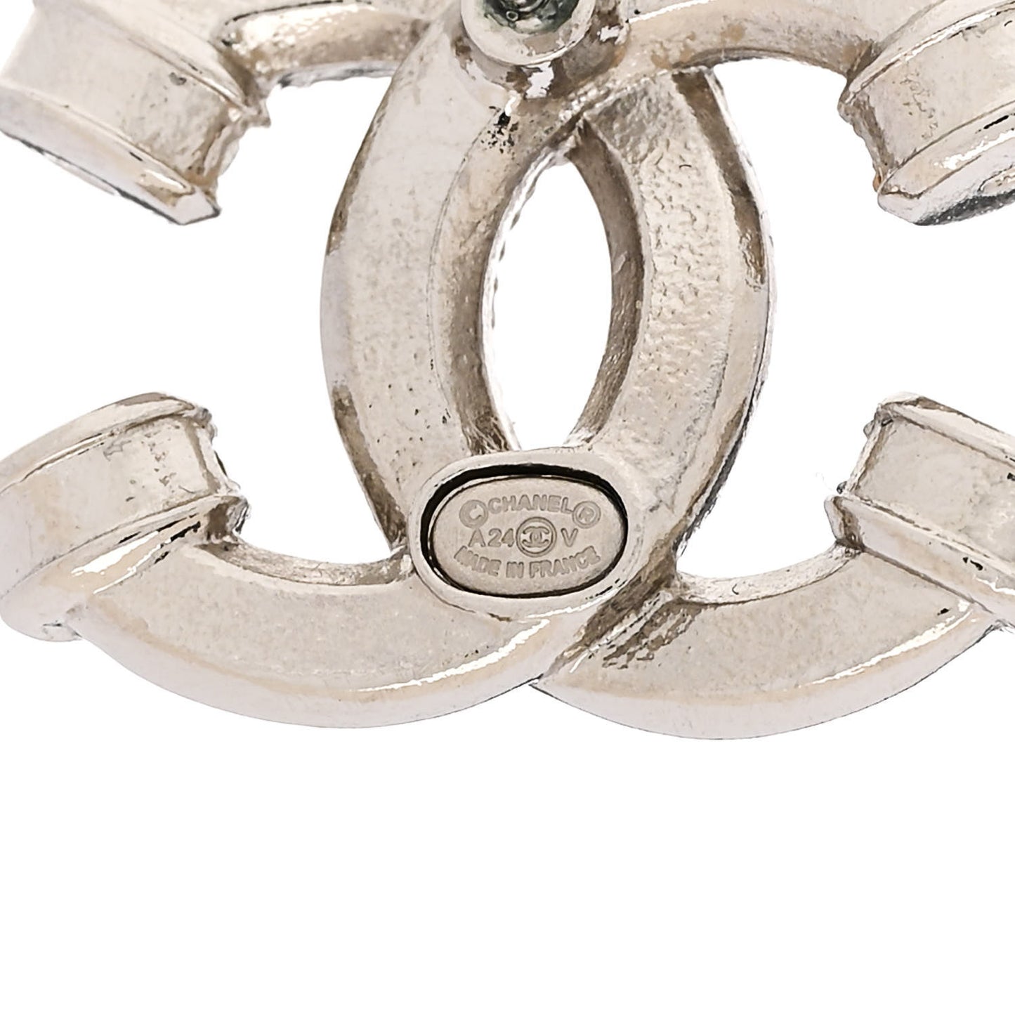 Crystal CC Earrings Silver