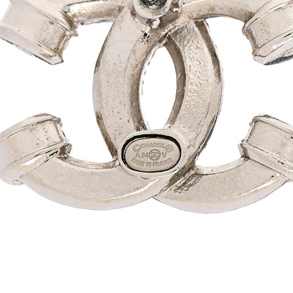 Chanel Crystal CC Earrings Silver 4 of 5