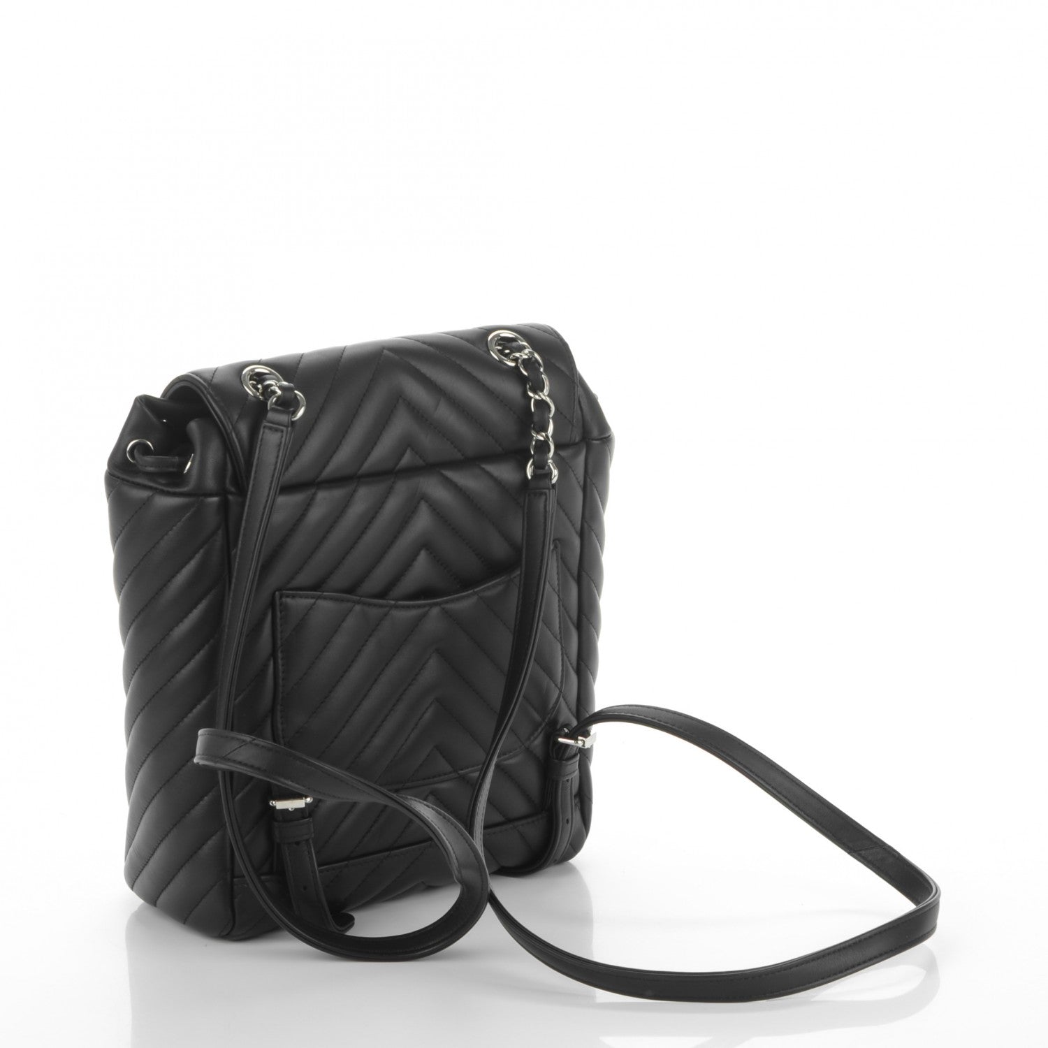 Chanel Calfskin Chevron Quilted Small Urban Spirit Backpack Black 3 of 7