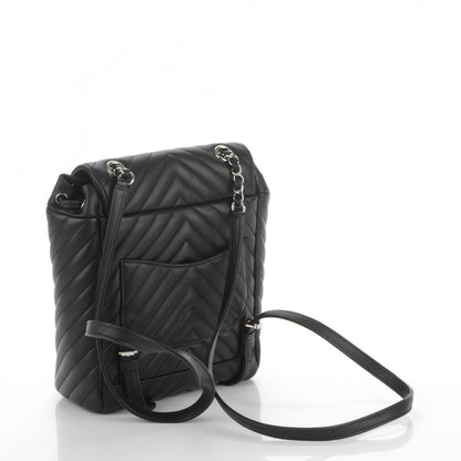 Chanel Calfskin Chevron Quilted Small Urban Spirit Backpack Black 3 of 7