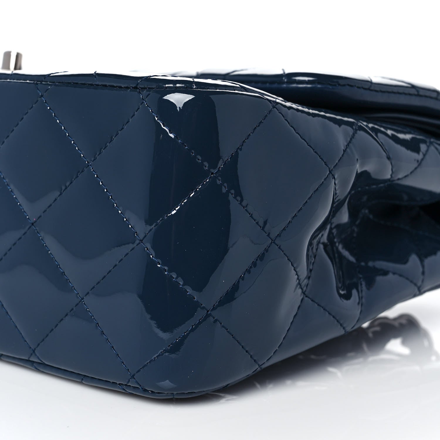 Chanel Patent Quilted Jumbo Double Flap Navy 9 of 10