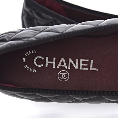 Chanel Aged Calfskin Quilted Cap Toe Ballerina Flats 35.5 Black 8 of 10